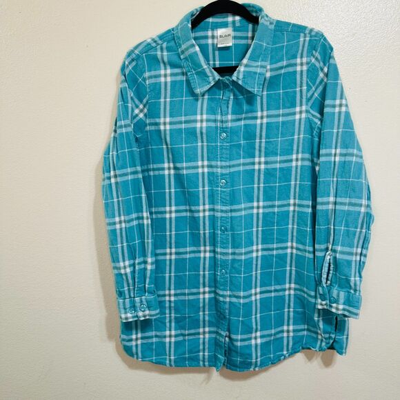 Blair Women's Classic Flannel Button Down Shirt Size L Outdoor Gorpcore - Picture 1 of 4